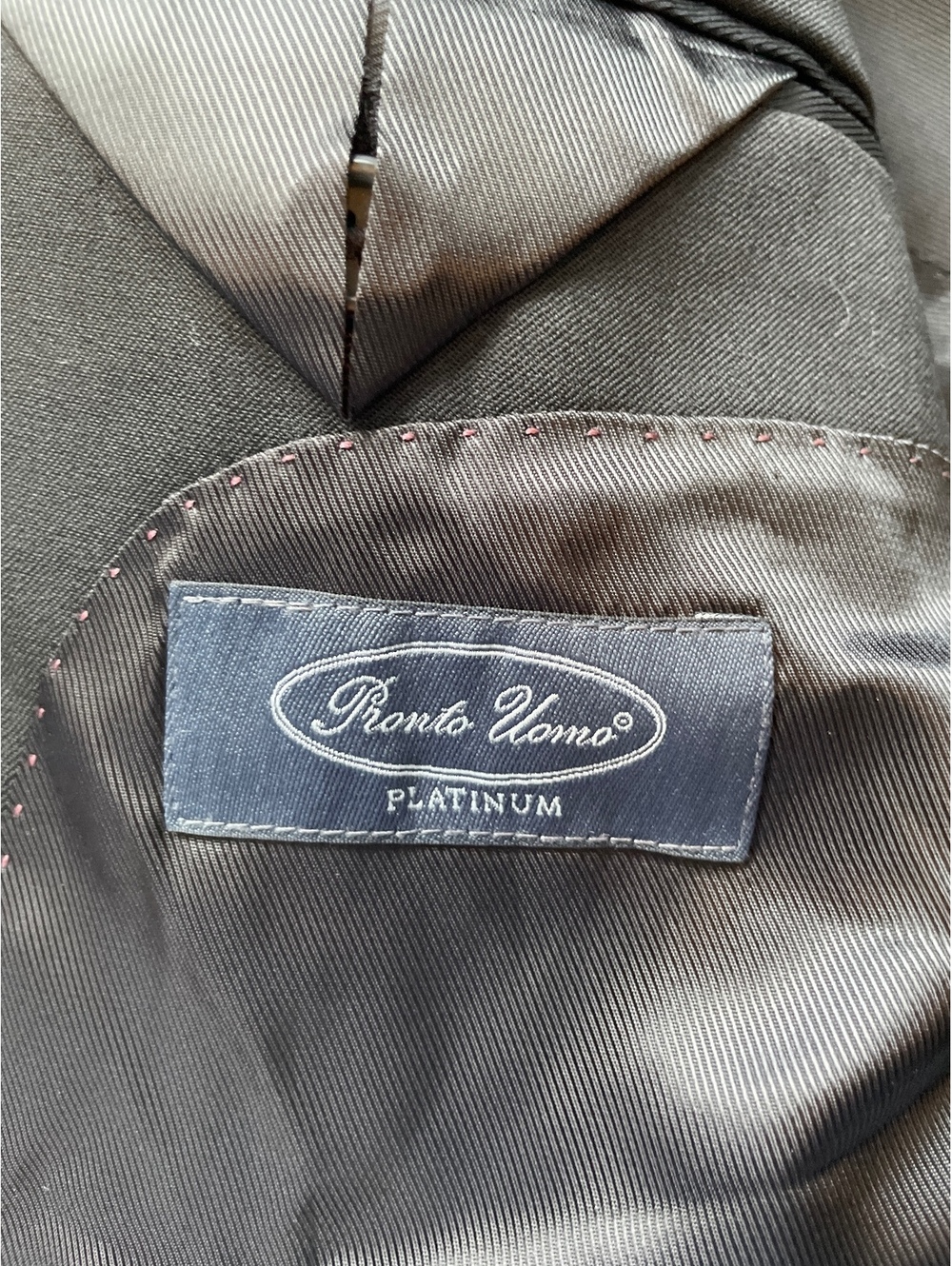 Pronto Uomo Platinum Black 100% Wool Blazer Sport Coat Men's 46 Short 2 Button - Picture 3 of 9